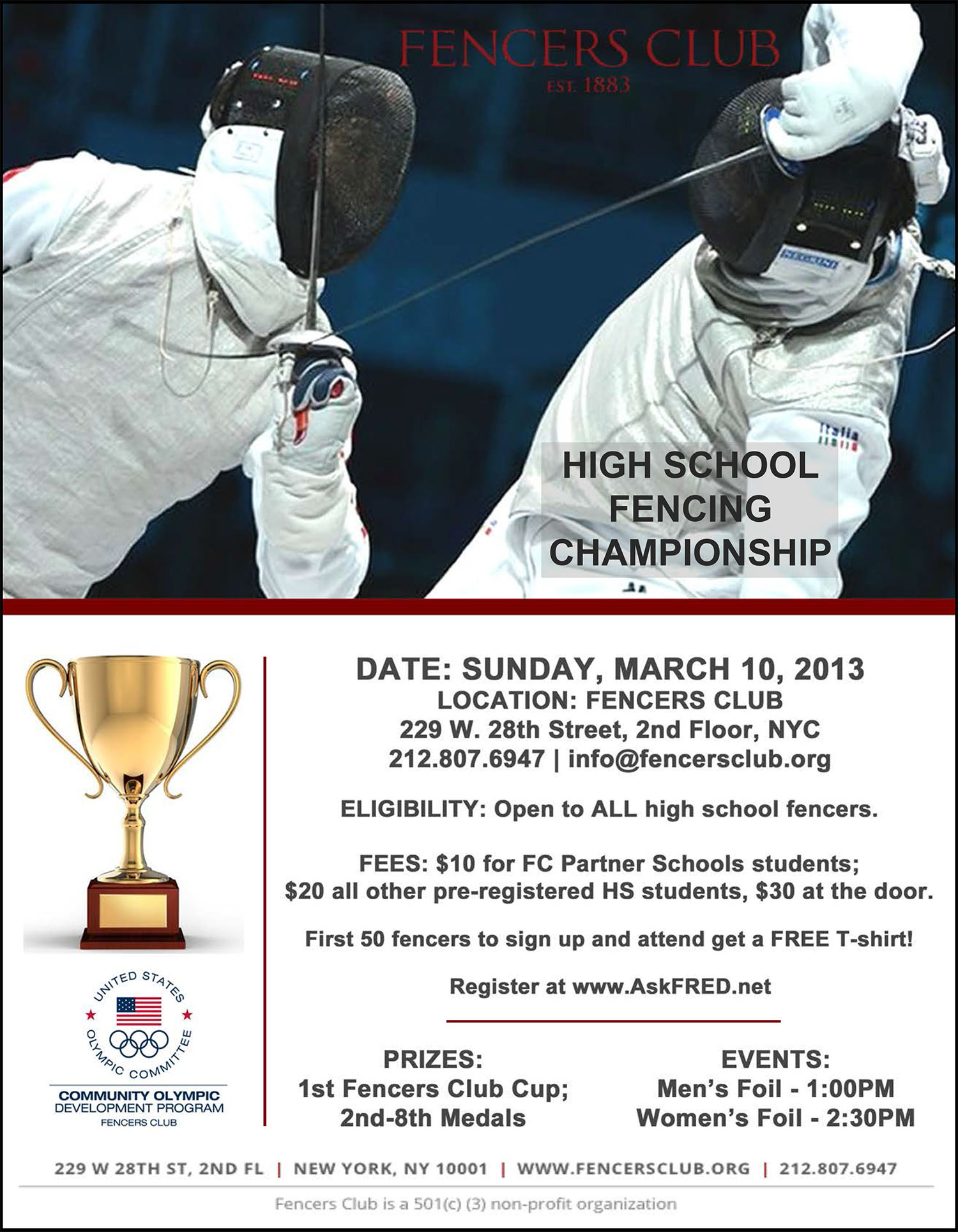 Congratulations High School Fencers! (3/10) | Fencers Club